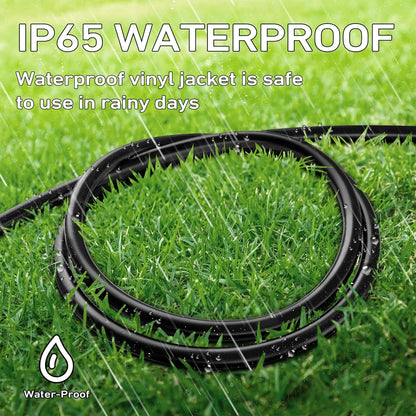 LUCKY TL Indoor Outdoor Extension Cord, 16/3 Gauge Black Long Extension Cord 50ft, Waterproof Flexible Case, Made of Pure Copper, 13A 1625W 16AWG SJTW, 3 Prong Heavy Duty Wire, ETL