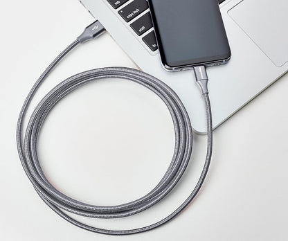 Amazon Basics USB-C to USB-A 2.0 Fast Charger Cable, Nylon Braided Cord, 480Mbps Speed, USB-IF Certified, for Apple iPhone 16/15, iPad, Samsung Galaxy, Tablets, Laptops, 10 foot, Dark Grey