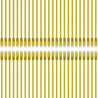 GearIT 50-Pack, Cat5e Ethernet Patch Cable 1 Foot - Snagless RJ45 Computer LAN Network Cord, Yellow - Compatible with 48 Port Switch POE Rackmount 48port Gigabit