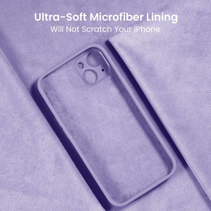 FireNova Designed for iPhone 15 Case, Silicone Upgraded [Camera Protection] Phone Case with [2 Screen Protectors], Soft Anti-Scratch Microfiber Lining Inside, 6.1 inch, Clove Purple