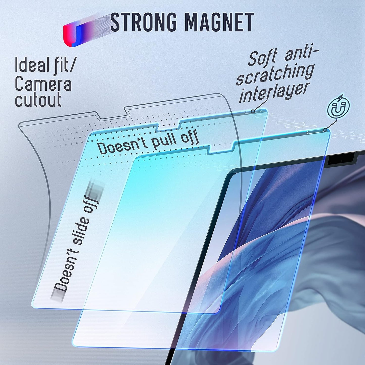 VINTEZ Magnetic Blue Light Screen Protector Compatible With MacBook Pro 16" 2021, 2022, 2023, 2024, M1, M2, M3, M4 Anti Blue Light Blocking Filter for Laptop