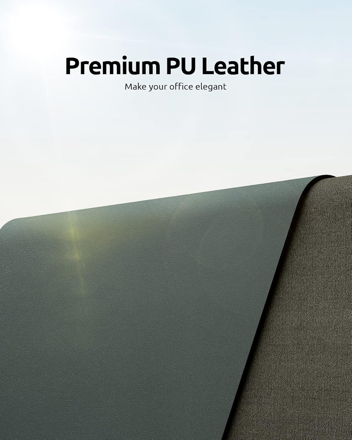 YSAGi Leather Desk Protector, Office Mat, Large Mouse Mat, Non-Slip PU Leather Blotter, Laptop Desk, Waterproof Writing Pad for Office and Home (Dark Green, 31.5" x 15.8")