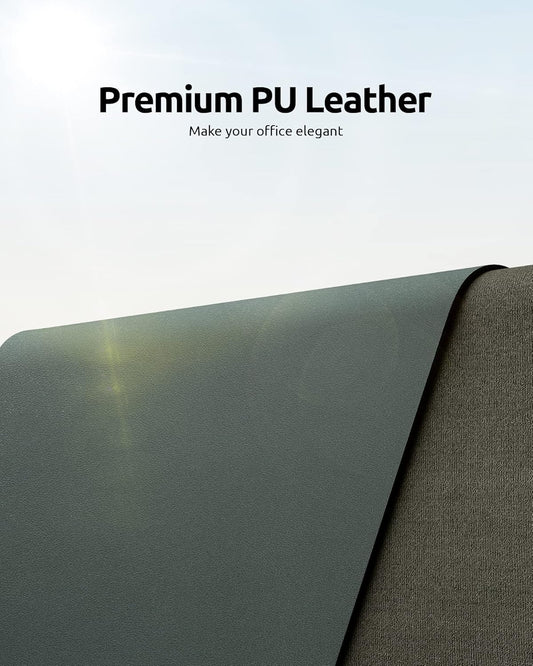 YSAGi Leather Desk Protector, Office Mat, Large Mouse Mat, Non-Slip PU Leather Blotter, Laptop Desk, Waterproof Writing Pad for Office and Home (Dark Green, 31.5" x 15.8")