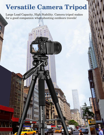 JOILCAN 75" Camera Tripod, Tripod for Camera Cell Phone, Aluminum Heavy Duty Tripods Stand, Tall Travel Tripods with Carry Bag Compatible with iPhone Canon Nikon DSLR Camera Laser Projector