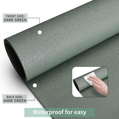 KINGFOM Desk Pad Office Desktop Protecter, PU Leather Desk Mat Blotters Organizer with Comfortable Writing Surface (47.2" x 23.6", Green)