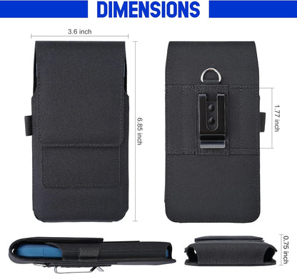BECPLT for Galaxy S25+ S24+ S23+ S22+ 5G Note 20 Ultra 5G Nylon Cell Phone Pouch Holster Case with Belt Clip Cover for iPhone Air 17 Pro Max 16/15/14/13/12/11 Pro Max Galaxy S25 Ultra