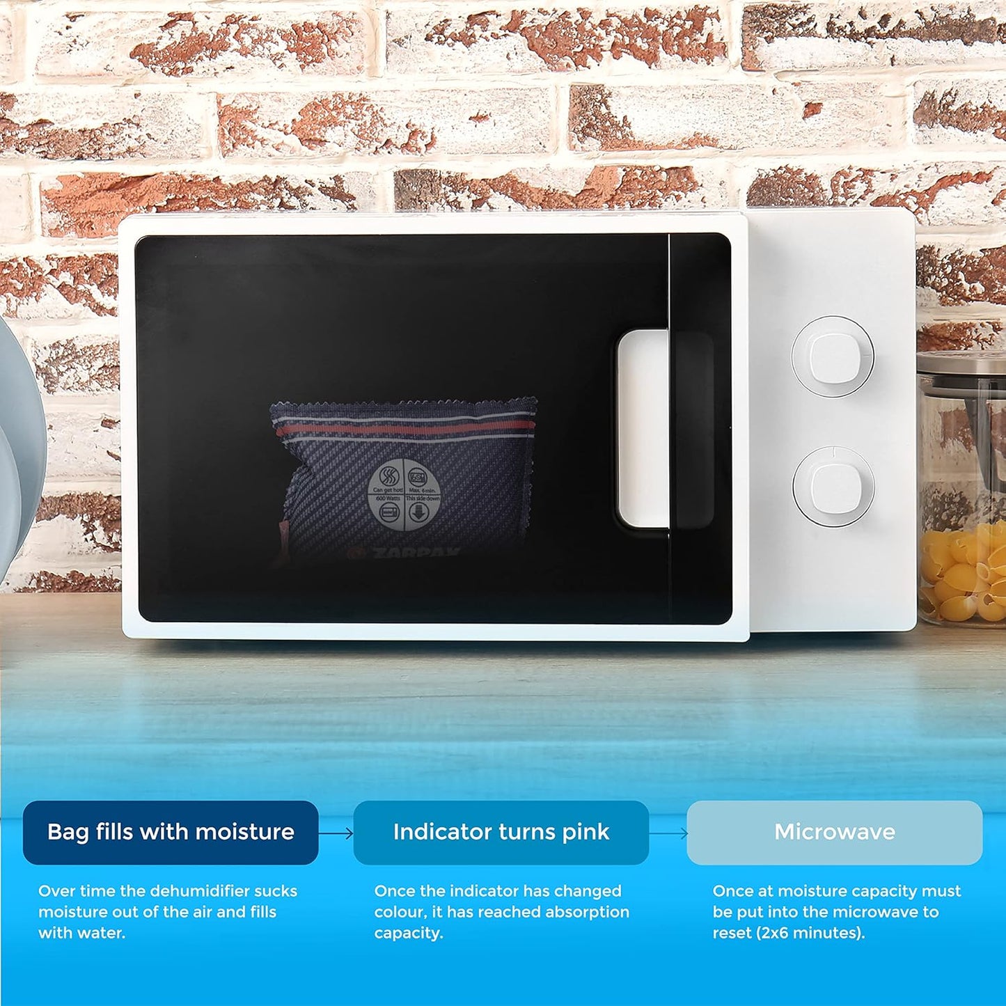 Reusable Car Dehumidifier - Rechargeable Dehumidifier for Car, Trucks, and RVs - Prevent Damp & Moisture on Windscreens with this Portable Moisture Absorber for Car - Dark Grey, 8x