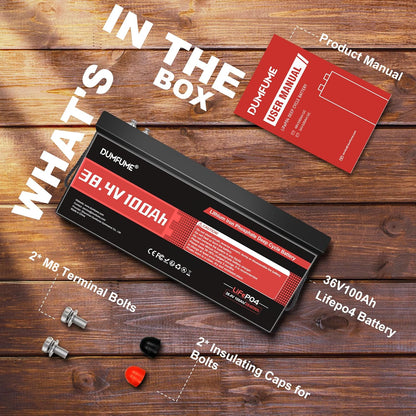 38.4V(36V) 100Ah LiFePO4 Lithium Battery Built-in 200A BMS & 15000 Cycles,3840W Motor Support,High Energy Density,Maintenance-Free for Golf Carts Utility Vehicles RV Backup Power