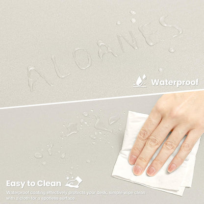 ALOANES Waterproof Mouse Pad with Durable Stitched Edge, XXXL Gaming Keyboard Pad, Non-Slip Rubber Base Mouse Mat, Extended Desk pad for Gamer, Office & Home, Beige Mousepad 35.4''x 15.7''x 0.12''