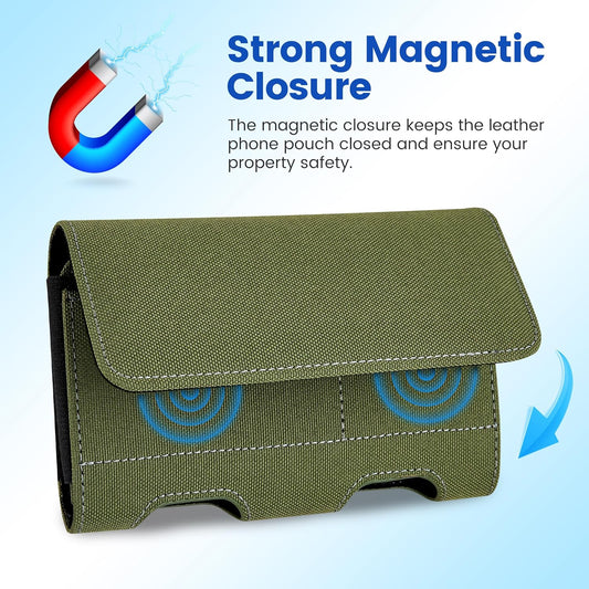 Mopaclle Nylon Cell Phone Holster for Samsung Galaxy S25 Ultra S24 Ultra,S23 Ultra,S22 Ultra, S21 Ultra,Note 20 Ultra A71 A23 A12 Moto G Stylus, Premium Phone Belt Holder with Belt Clip for Men