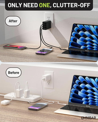 100W USB C Charger,100W Laptop Fast Charger 3-Port GaN Foldable Fast Wall Charger Block,PD3.0 PPS Power Adapter for MacBook Pro/Air,iPad Pro,iPhone 16 Pro,Galaxy S24 Ultra,Steam Deck,Google Pixelbook