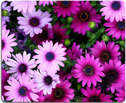 Hoka Fenle Mouse Pad with Flower Design - Purple Floral Square Waterproof Non-Slip Mouse Mat for Women's Laptop & Office