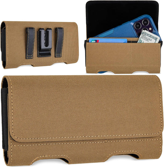 Mopaclle Nylon Phone Holster for iPhone 17 Pro Max, 17 Air, iPhone 16 Pro Max,iPhone 15 Pro Max 14 13 Pro Max & Plus, Premium Cell Phone Belt Holder with Belt Clip for Galaxy S25 Plus,S24 Plus