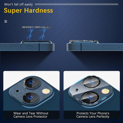 UniqueMe [3 Pack] for iPhone 13 / iPhone 13 Mini Camera Lens Protector, Tempered Glass [Case Friendly][New Version][Scratch-Resistant][Easy Installation] - Black Circle