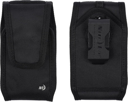 Nite Ize Clip Case Cargo Universal Rugged Holster - Cell Phone & Card Holster Pouch - Durable Phone Holder Clip for Belt - Utility Belt Pouch with Rotating Flex-Clip - XL, Vertical