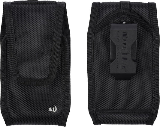 Nite Ize Clip Case Cargo Universal Rugged Holster - Cell Phone & Card Holster Pouch - Durable Phone Holder Clip for Belt - Utility Belt Pouch with Rotating Flex-Clip - XL, Vertical
