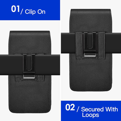 Mopaclle Cell Phone Holster with Belt Clip and Loop,Phone Belt Holder Compatible iPhone 17 Pro Max/Air,iPhone 16 Pro Max, 15, 14 Pro Max, Galaxy S25 Plus, S24 Plus, S23 Plus – Fits with Case On