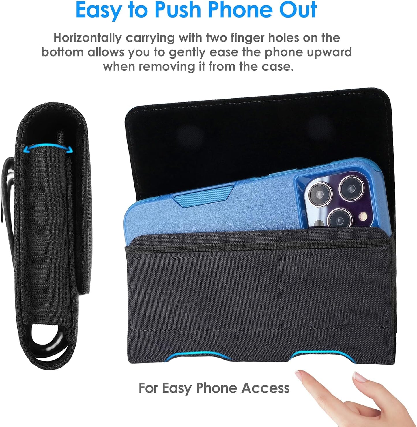 Mopaclle Nylon Phone Holster for iPhone 17 Pro Max, 17 Air, iPhone 16 Pro Max,iPhone 15 Pro Max 14 13 Pro Max & Plus, Premium Cell Phone Belt Holder with Belt Clip for Galaxy S25 Plus,S24 Plus