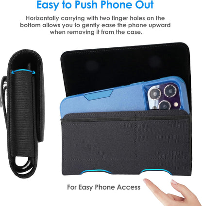 Mopaclle Nylon Cell Phone Holster for Samsung Galaxy S25 Ultra S24 Ultra,S23 Ultra,S22 Ultra, S21 Ultra,Note 20 Ultra A71 A23 A12 Moto G Stylus, Premium Phone Belt Holder with Belt Clip for Men