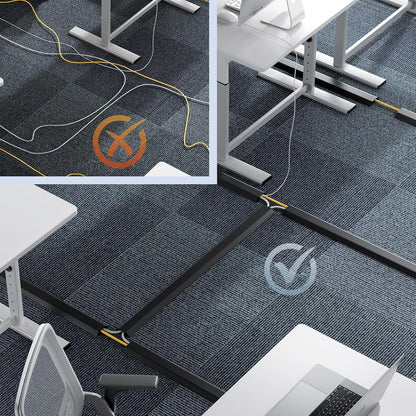 Yecaye 4ft Floor Cord Cover, Cord Covers for Wires on Floor, Floor Cable Mangament, Cable Protector for Organizing and Protecting Wires on Floor, Cord Hider Cable Cavity W0.55in H0.27in Black