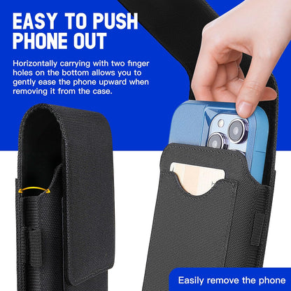 BECPLT for Galaxy S25+ S24+ S23+ S22+ 5G Note 20 Ultra 5G Nylon Cell Phone Pouch Holster Case with Belt Clip Cover for iPhone Air 17 Pro Max 16/15/14/13/12/11 Pro Max Galaxy S25 Ultra