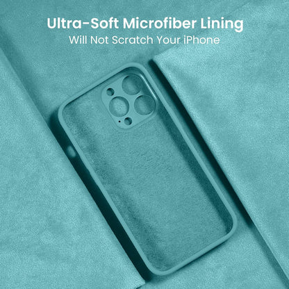 FireNova for iPhone 14 Pro Case, Silicone Upgraded [Camera Protection] Phone Case with [2 Screen Protectors], Soft Anti-Scratch Microfiber Lining Inside, 6.1 inch, Sea Blue