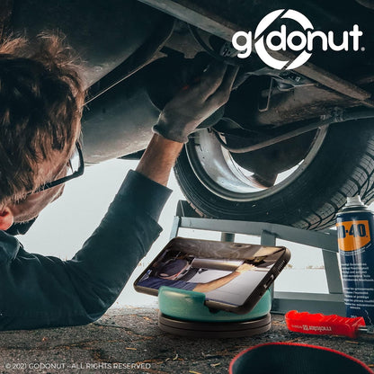 GoDonut – Phone Stand 360 Swivel – Cell Phone Holder + iPad Stand Desk Organizer - Compatible with Tablet, iPhone, Kindle & Most Smartphones – Orange