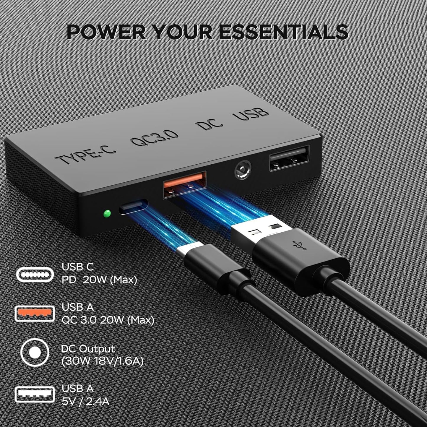 MARBERO Portable Solar Panel 30W Solar Panel Charger 23% High Efficiency Foldable Solar Panels QC3.0 USB & DC Port Compatible with Cell Phone Ipad Laptop IP65 Waterproof for Camping Outdoor Cloudy