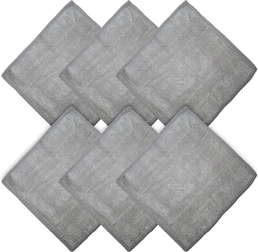 WHOOSH! Microfiber Cleaning Cloth, 6 Pack, Glasses and Screen Cleaning Cloth, Suitable for Car Screen, Computer, Laptop, iPad, MacBook, Smart Phone, Monitor, Eyeglasses, Watches (6 x 6 Inch), Grey